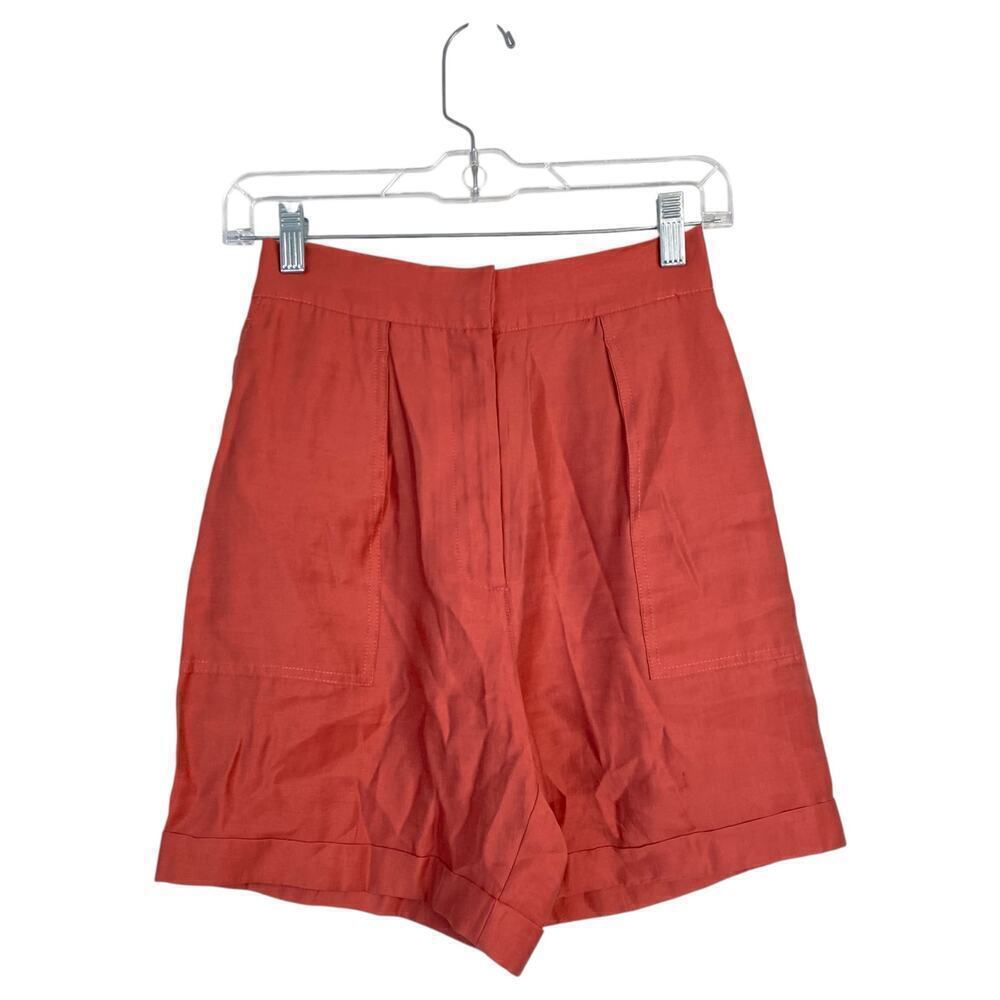 ZARA Pumpkin Spice Orange High Waisted Shorts Size XS Lightweight Pockets